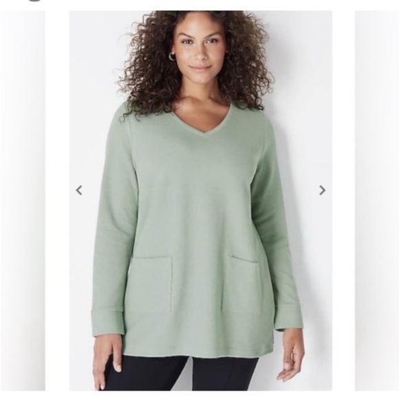 J. Jill Mineral Green Textured Patch Pocket Tunic - Picture 1 of 6